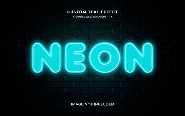 Blue neon text effect