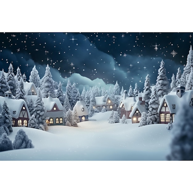 A blue night with snow falling icon image