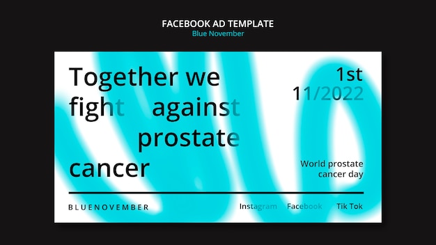 PSD blue november awareness  facebook template