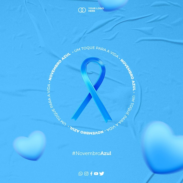 Blue november awareness social media template