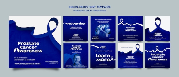 PSD set di post sui social media di novembre blu