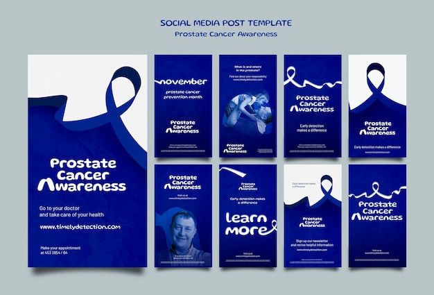 PSD blue november social media stories set