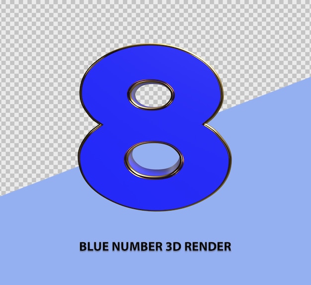 PSD rendering 3d di numeri blu