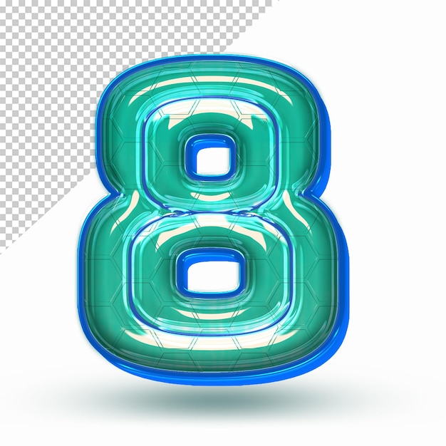 Blue number 8