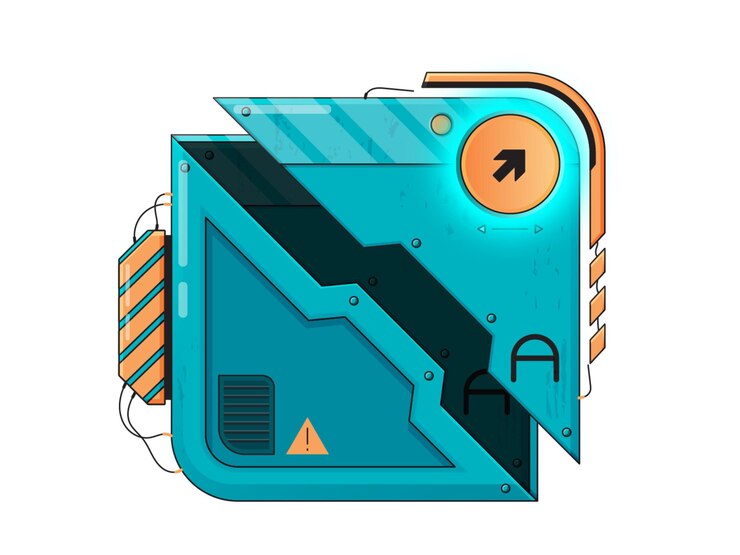PSD a blue object with a letter a on it