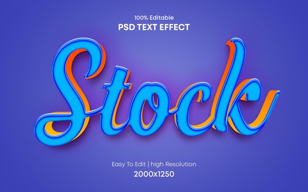 A blue and orange banner that says stock effect.