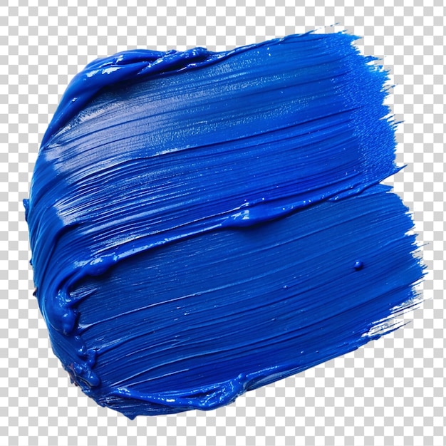 투명한 배경에 분리 된 파란색 페인트 브러쉬 스트로크
