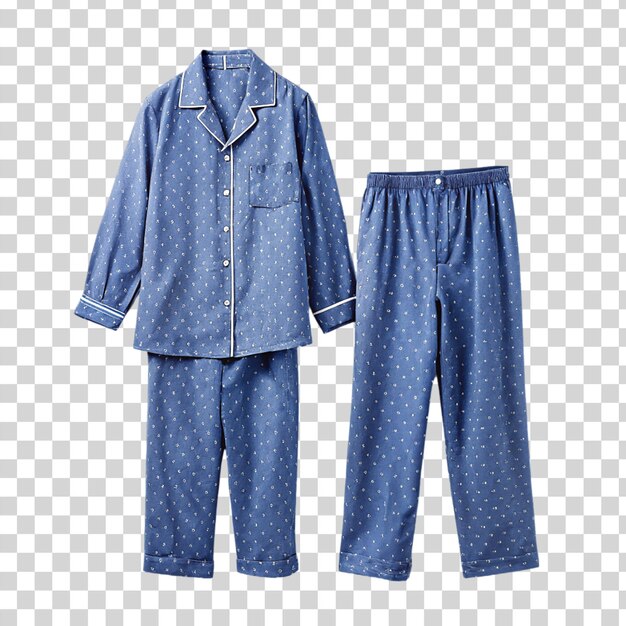 PSD blue pajamas isolated on transparent background