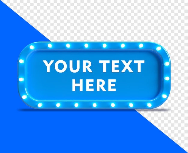 Blue panel with light bulbs to place text