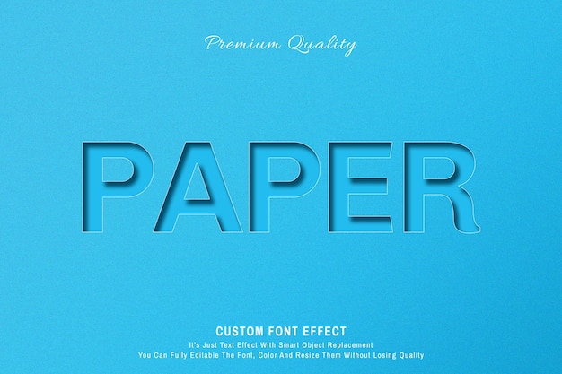Blue paper text style effect