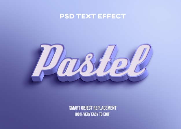 PSD blue pastel 3d text effect