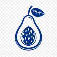 PSD a blue pear with a leaf on it