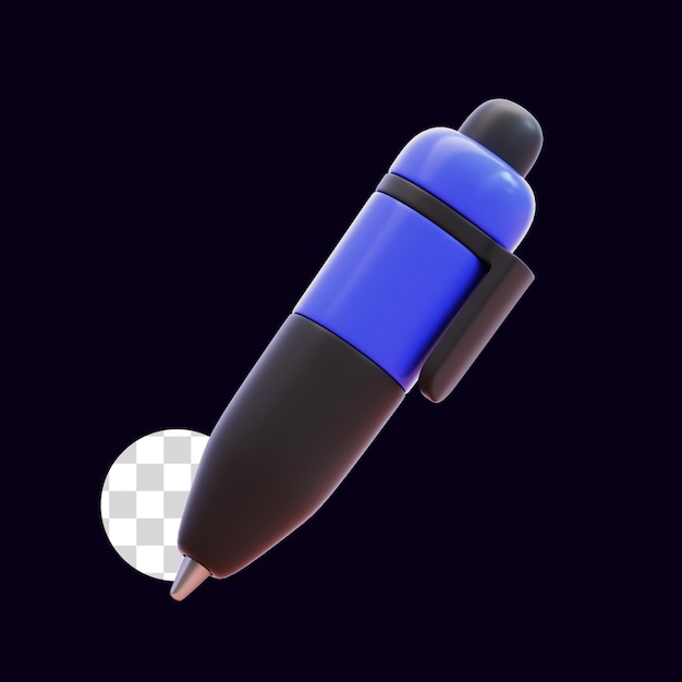 blue pen 3d stationary illustration