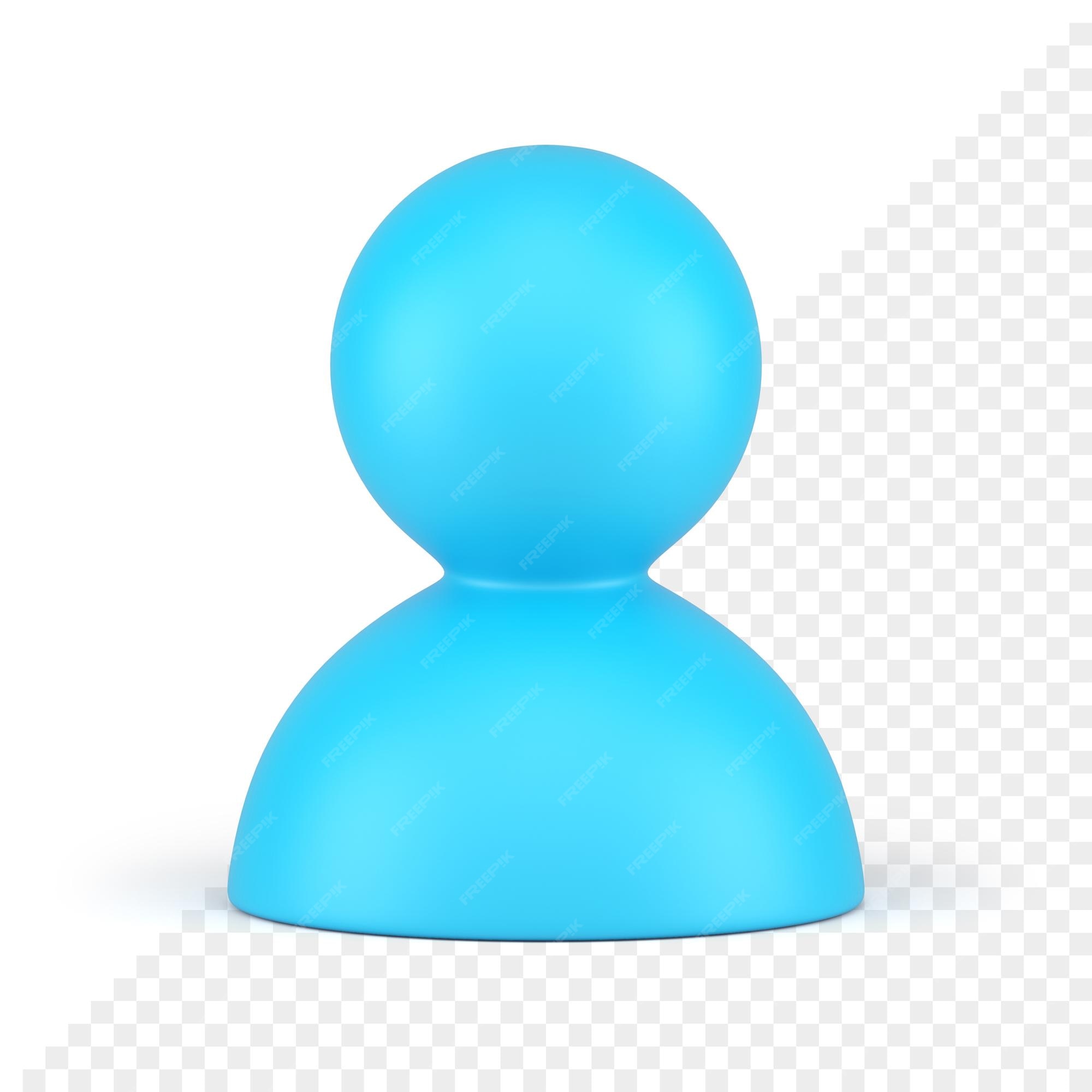 Premium PSD | Blue personal account avatar human head internet ...