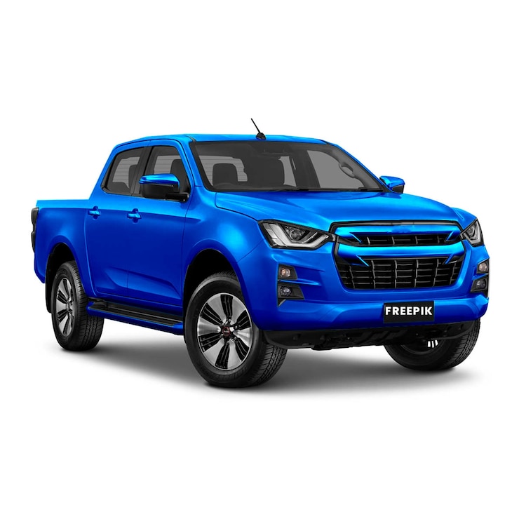 PSD blue pickup truck mockup