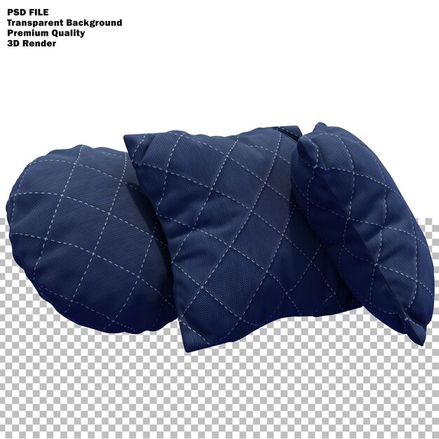 a blue pillow with a checkered design on it