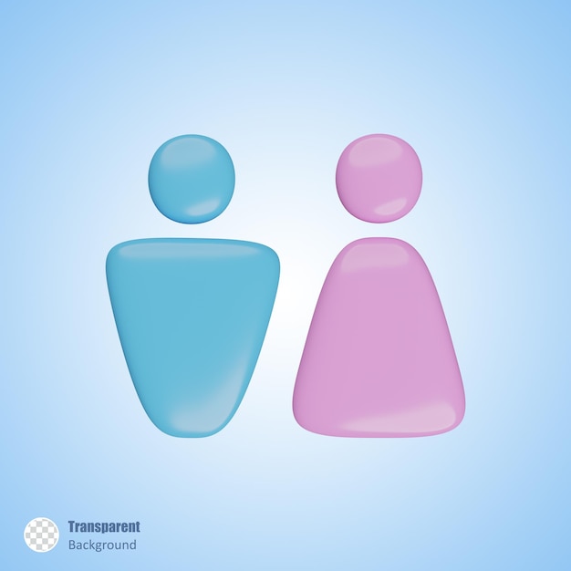 Blue and pink gender sign in 3d render design