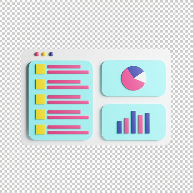 PSD a blue and pink graphic with a pie chart and a pie chart on it.