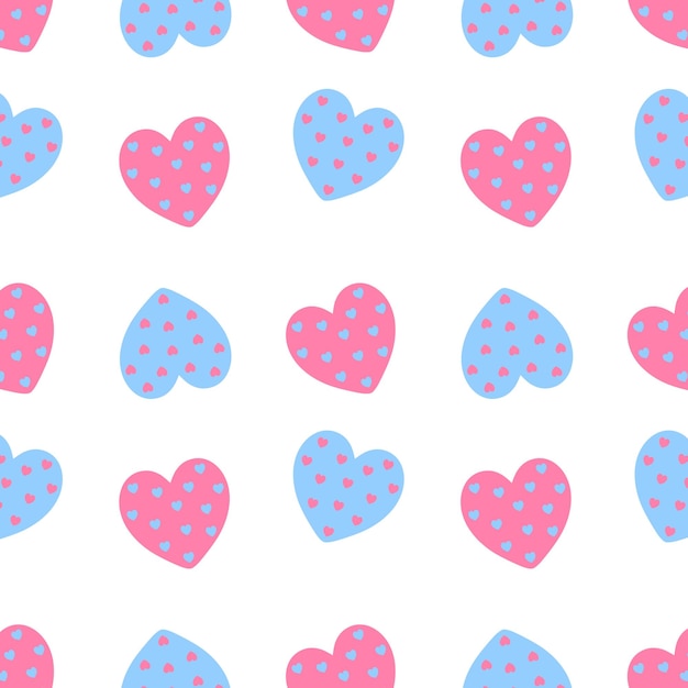 PSD blue and pink hearts repeating pattern