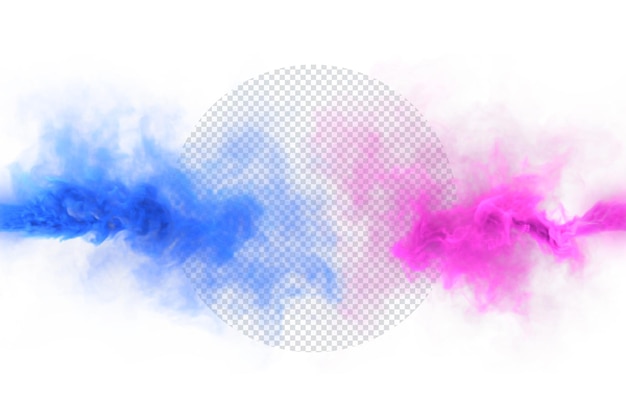 Blue and pink mystery neon fog and smoke texture. Duo colors 3D render abstract background for fest