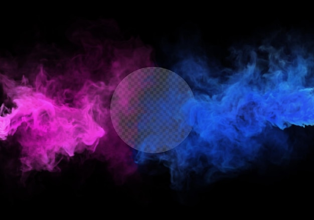 PSD blue and pink mystery neon fog and smoke texture. duo colors 3d render abstract dark background for