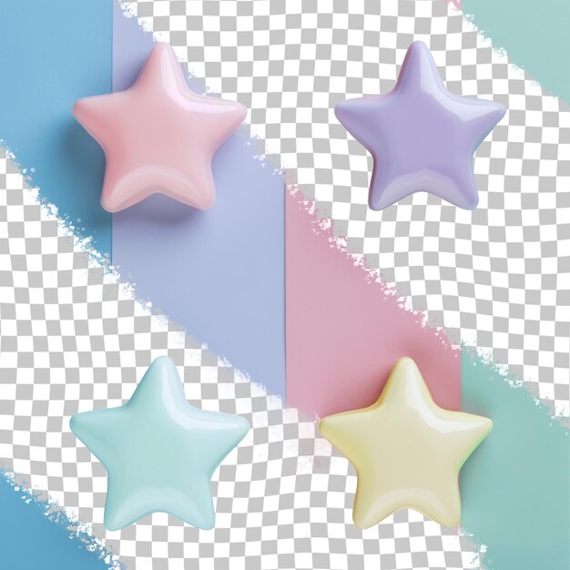 PSD a blue pink and purple star design on a checkered background