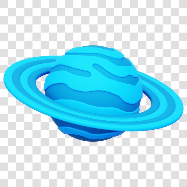 PSD blue planet 3d rendering icon isolato sfondo trasparente