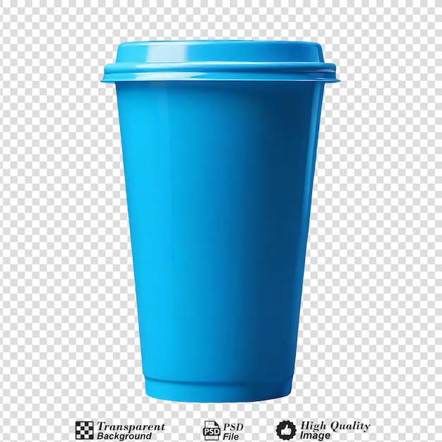 PSD blue plastic cup isolated on transparent background