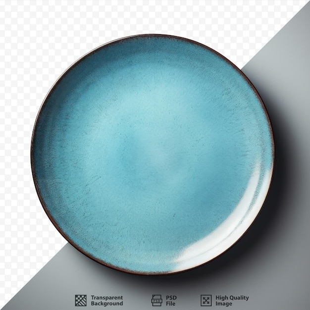 Blue plate on transparent background