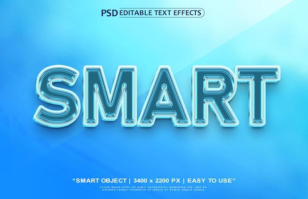 A blue poster that says smart text effects.