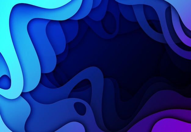 Синий фиолетовый фон с глубиной и объемом Абстрактный глубокий фон