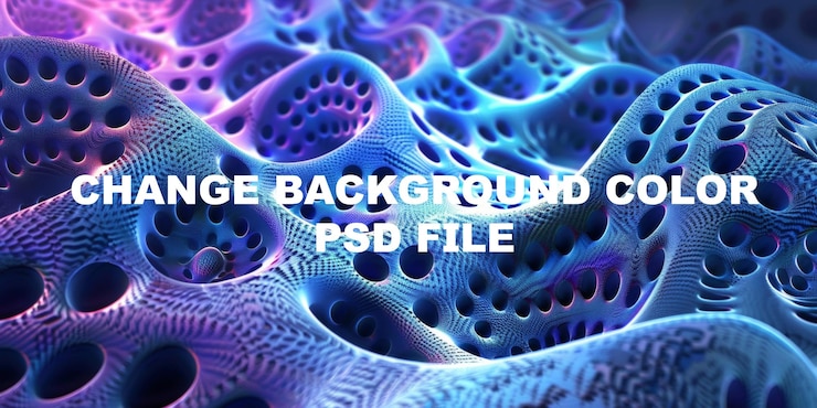 PSD a blue and purple image of a wave with many holes in it