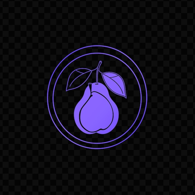 PSD a blue and purple logo with pears on a dark background