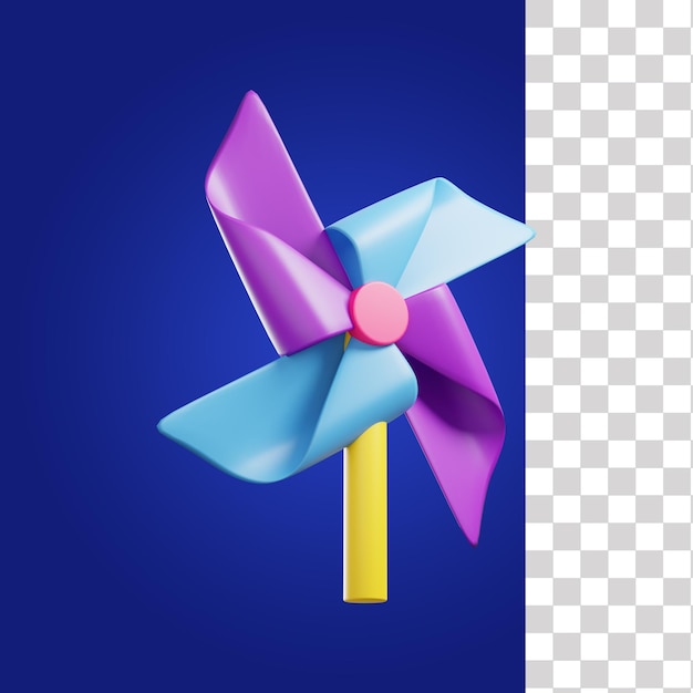 PSD blue and purple paper windmill