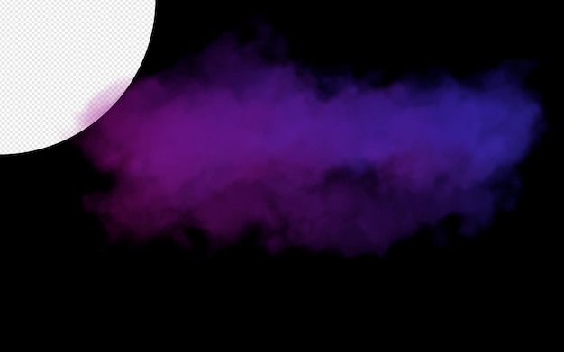 PSD Сине-фиолетовый дым на прозрачном фоне