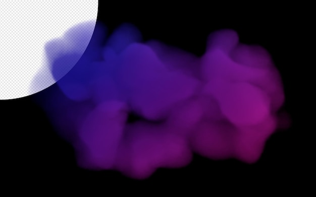 blue purple smoke on a transparent background