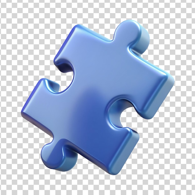 PSD Голубые кусочки головоломки, выделенные на прозрачном фоне