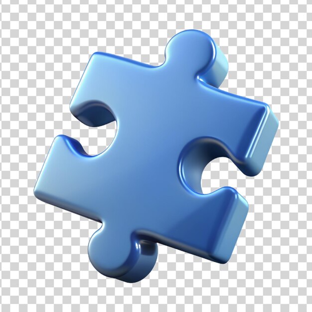 Blue puzzle pieces isolated on transparent background