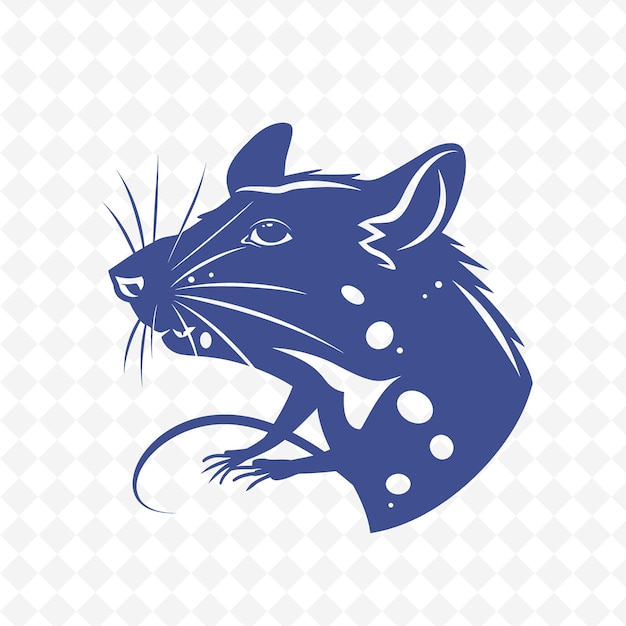 PSD a blue rat with dots and spots on its face