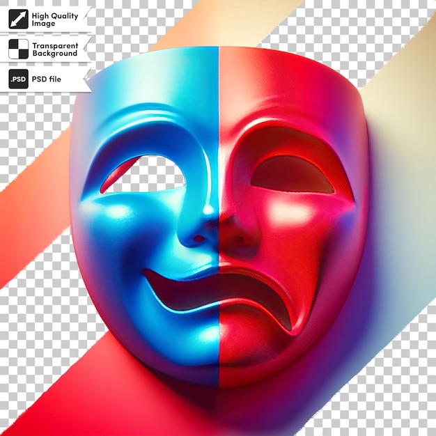 PSD a blue and red mask with a red and blue face on it