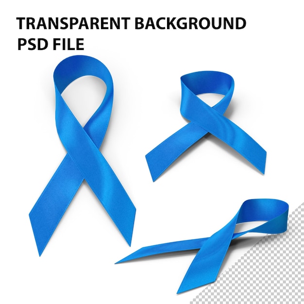Premium PSD Blue ribbon awareness symbol png