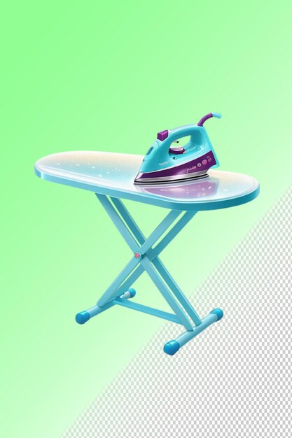 A blue robot toy sits on a table with a green background