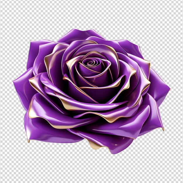 PSD blue rose flower 3d render isolated on transparent background