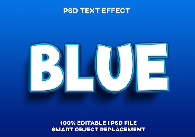 PSD effetto testo blu mare