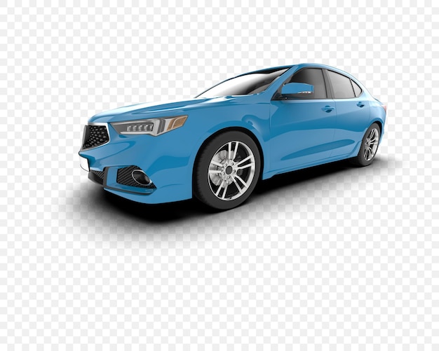 ブルー・セダン・カー モダン・デザイン・トランスポート