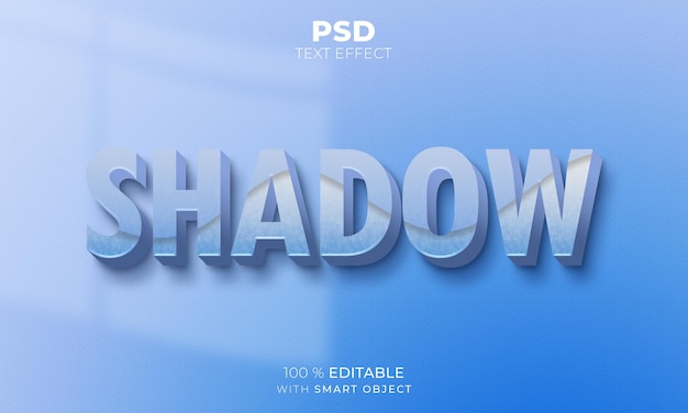 Effetto testo modificabile blue shadow 3d