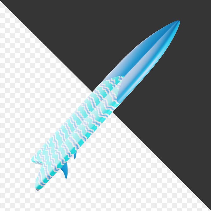 PSD a blue sharp knife with a blue handle