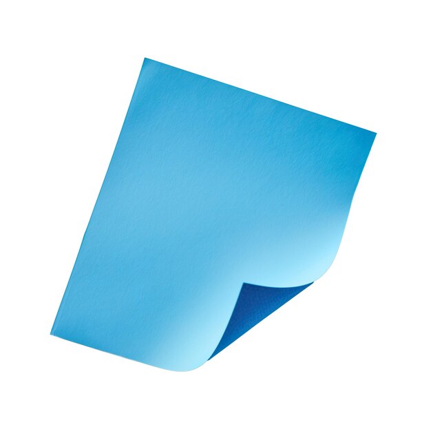 PSD blue sheet sticker with a curved corner