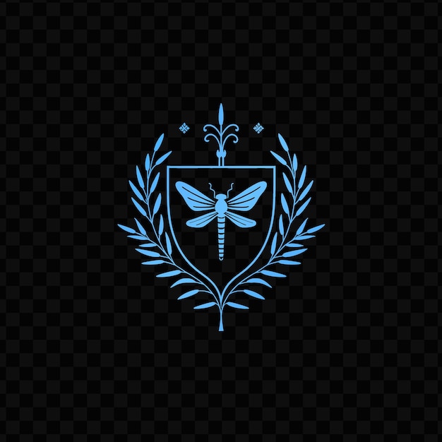 PSD a blue shield with a butterfly on it