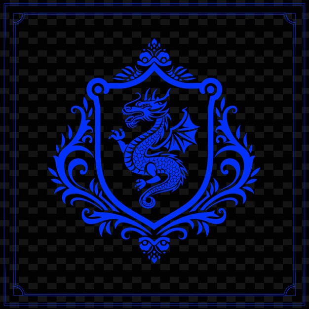 PSD a blue shield with a dragon on it